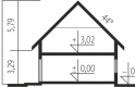 Projekt domu jednorodzinnego Adriana - przekrój 1