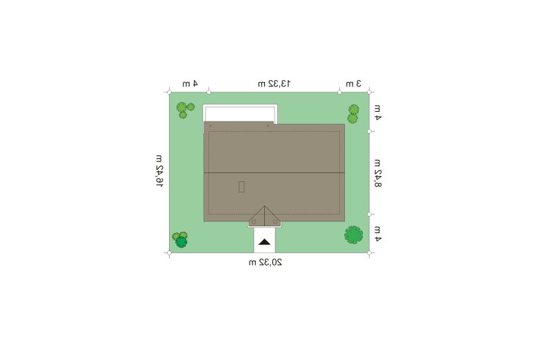 Projekt domu dwurodzinnego Słoneczny 2 (447) - Usytuowanie - wersja lustrzana