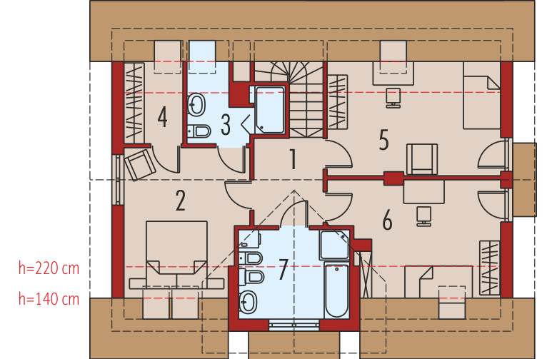 Projekt domu wielorodzinnego Arizona II G1 - poddasze