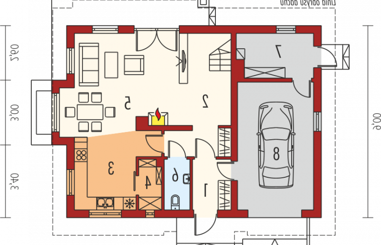 Projekt domu wielorodzinnego Arizona II G1 - parter