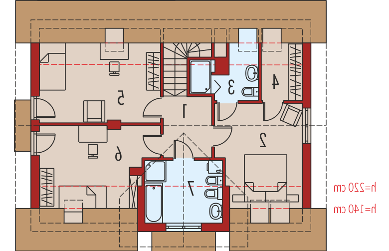 Projekt domu wielorodzinnego Arizona II G1 - poddasze