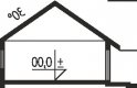 Projekt domu energooszczędnego Budynek gospodarczy G25 - przekrój 1
