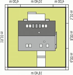 Usytuowanie budynku E1 ECONOMIC (wersja A) w wersji lustrzanej