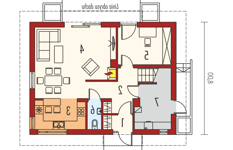 Projekt domu wielorodzinnego E1 ECONOMIC (wersja B) - parter