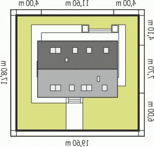 Usytuowanie budynku E2 ECONOMIC (wersja A) w wersji lustrzanej