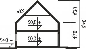 Przekrój projektu E2 ECONOMIC (wersja A) w wersji lustrzanej