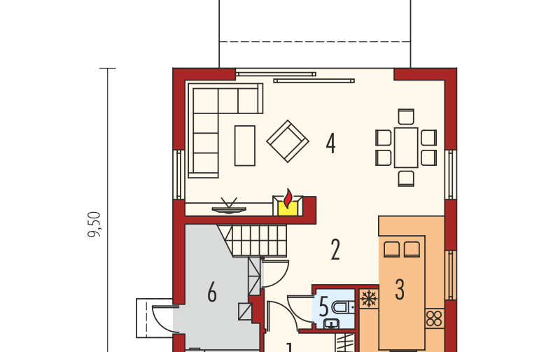 Projekt domu wielorodzinnego E3 ECONOMIC (wersja B) - parter