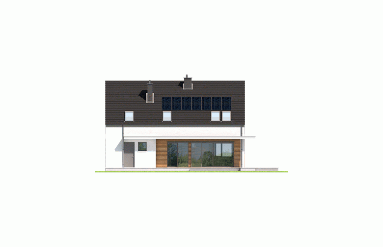 Projekt domu wielorodzinnego E4 G1 ECONOMIC (wersja A) - elewacja 3