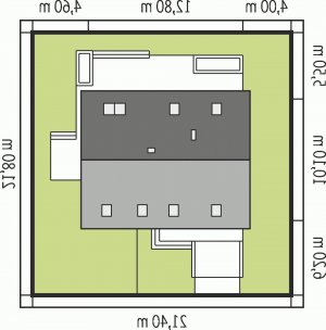 Usytuowanie budynku E4 G1 ECONOMIC (wersja A) w wersji lustrzanej