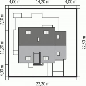 Usytuowanie budynku E5 G1 ECONOMIC (wersja A)