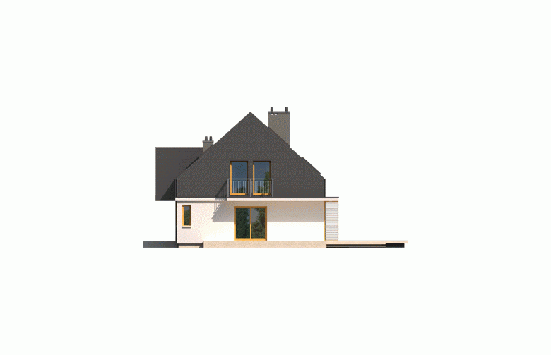 Projekt domu wielorodzinnego E5 G1 ECONOMIC (wersja B) - elewacja 2