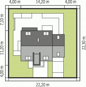 Usytuowanie budynku E5 G1 ECONOMIC (wersja B)