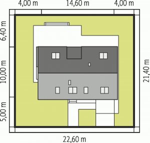 Usytuowanie budynku E6 G1 ECONOMIC (wersja A)