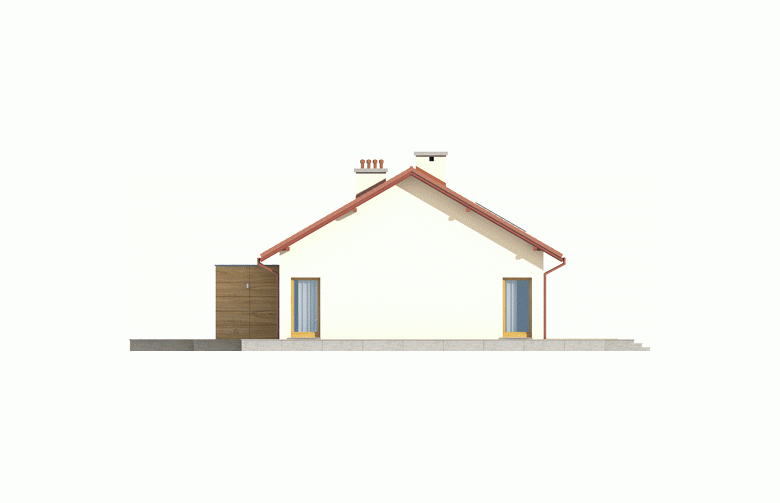 Projekt domu dwurodzinnego Edwin G1 ENERGO - elewacja 2