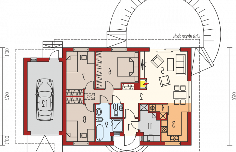 Projekt domu dwurodzinnego Erin II G1 - parter