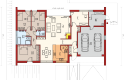 Projekt domu dwurodzinnego EX 8 G2 (wersja B) - parter