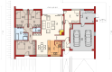 Projekt domu dwurodzinnego EX 8 G2 (wersja D) - parter