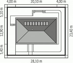 Usytuowanie budynku EX 8 G2 (wersja D)