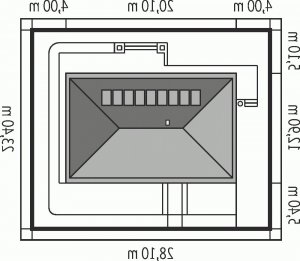 Usytuowanie budynku EX 8 G2 (wersja D) w wersji lustrzanej