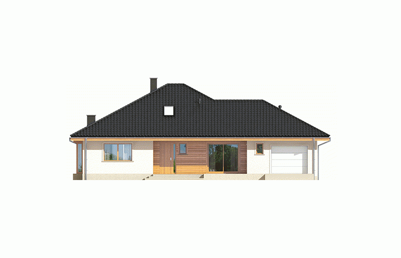 Projekt domu dwurodzinnego Flori III G1 ECONOMIC (wersja A) - elewacja 1