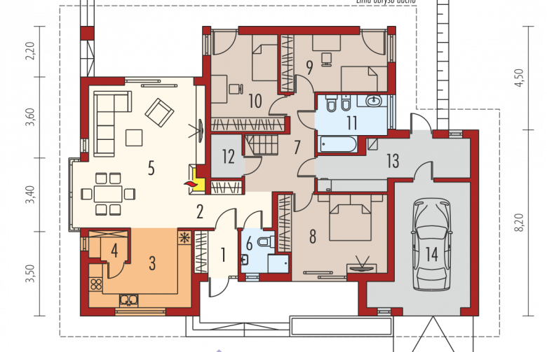 Projekt domu dwurodzinnego Flori III G1 (wersja B) Leca® DOM - parter