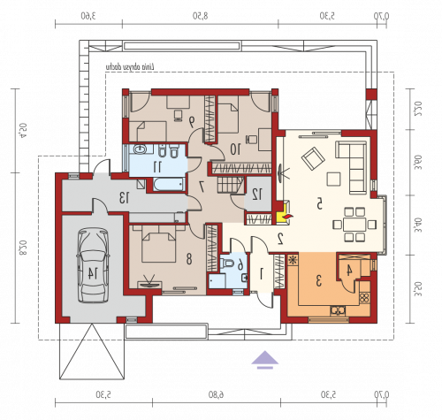 PARTER Flori III G1 (wersja B) Leca® DOM - wersja lustrzana