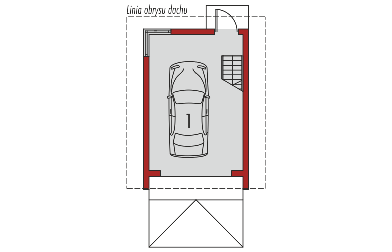 Projekt domu energooszczędnego Garaż G15 - parter
