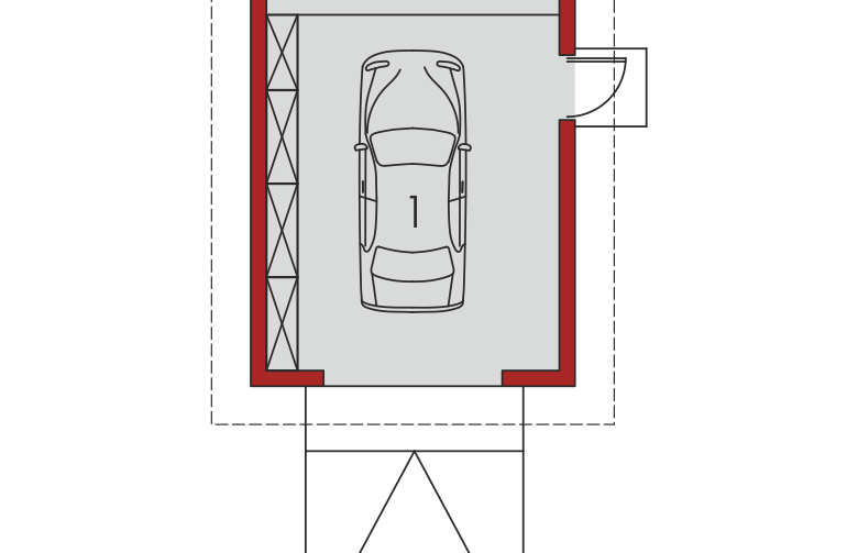 Projekt domu energooszczędnego Garaż G17 - parter