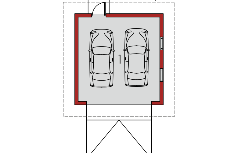 Projekt domu energooszczędnego Garaż G18 - parter
