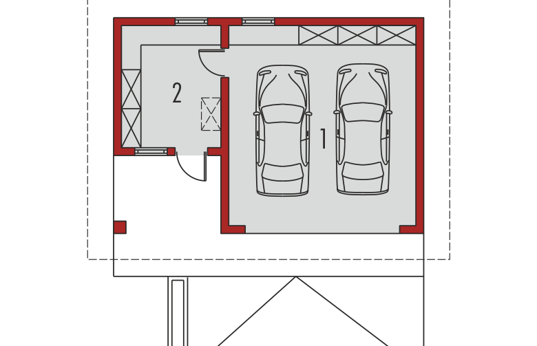 Projekt domu energooszczędnego Garaż G20 - parter
