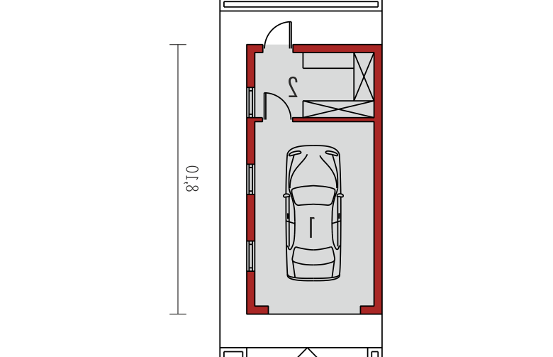 Projekt domu energooszczędnego Garaż G23 - parter
