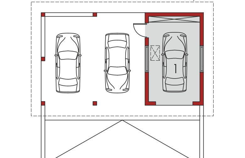 Projekt domu energooszczędnego Garaż G24 - parter
