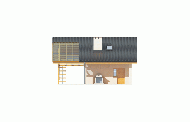 Projekt domu energooszczędnego Garaż G31 - elewacja 3
