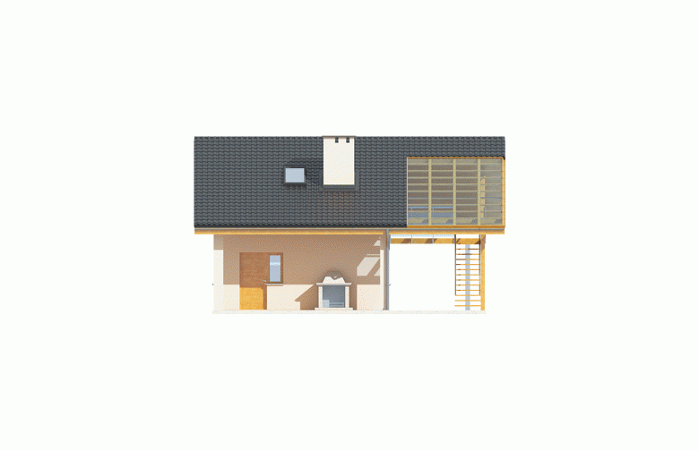 Projekt domu energooszczędnego Garaż G31 - elewacja 3