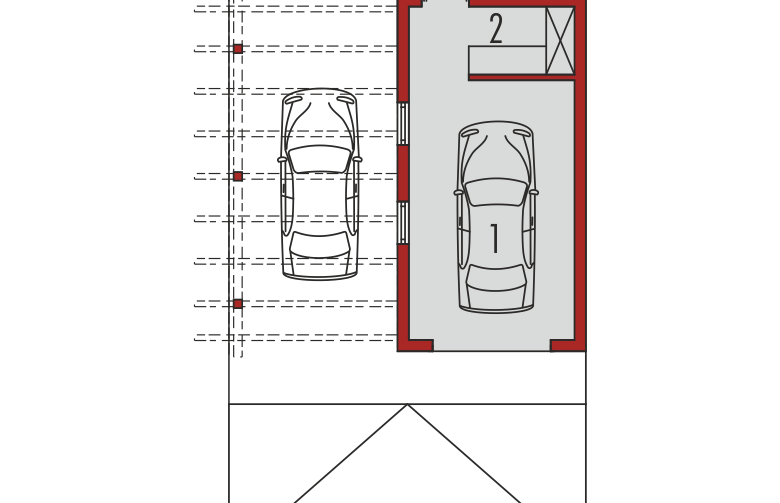 Projekt domu energooszczędnego Garaż G33 - parter