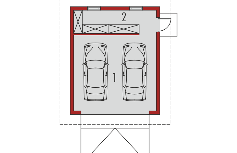 Projekt domu energooszczędnego Garaż G7 - parter