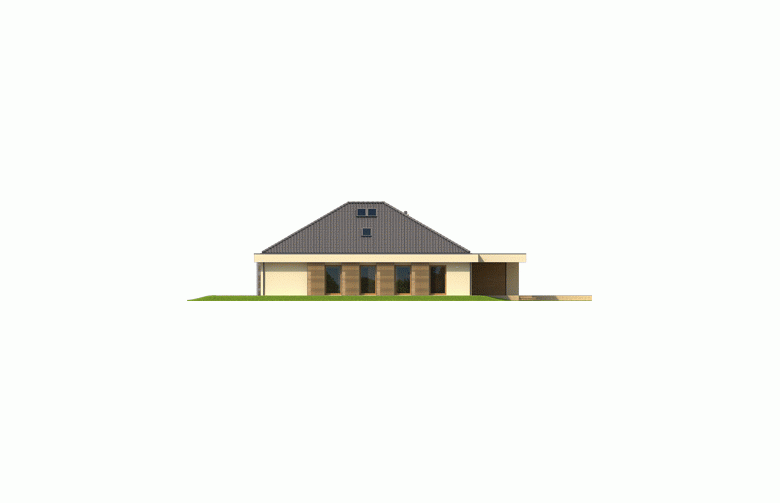 Projekt domu dwurodzinnego Gilbert G2 - elewacja 2