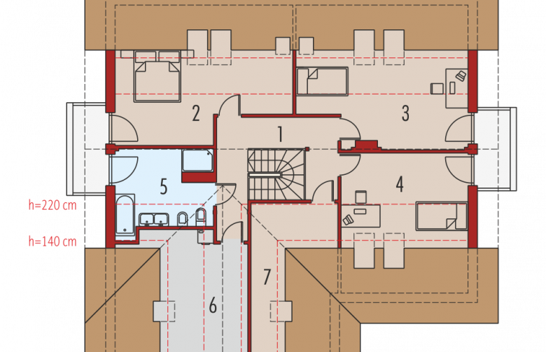 Projekt domu wielorodzinnego Malena G1 (wersja B) - poddasze