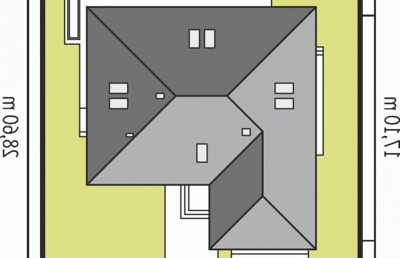 Projekt domu dwurodzinnego Marcel G2 - Usytuowanie - wersja lustrzana