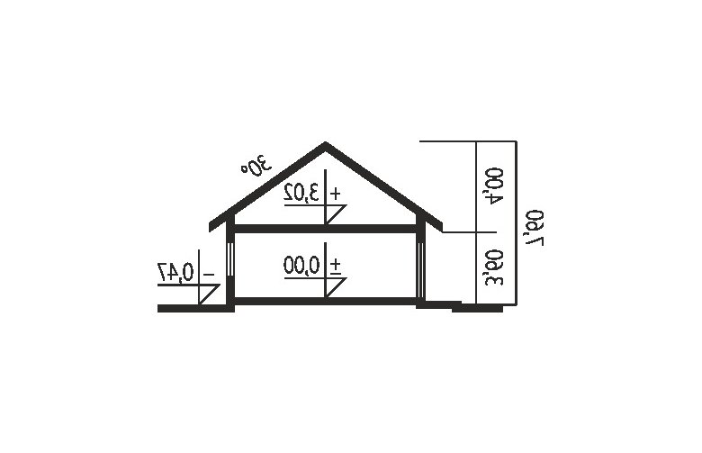 Projekt domu dwurodzinnego Marcel G2 - przekrój 1