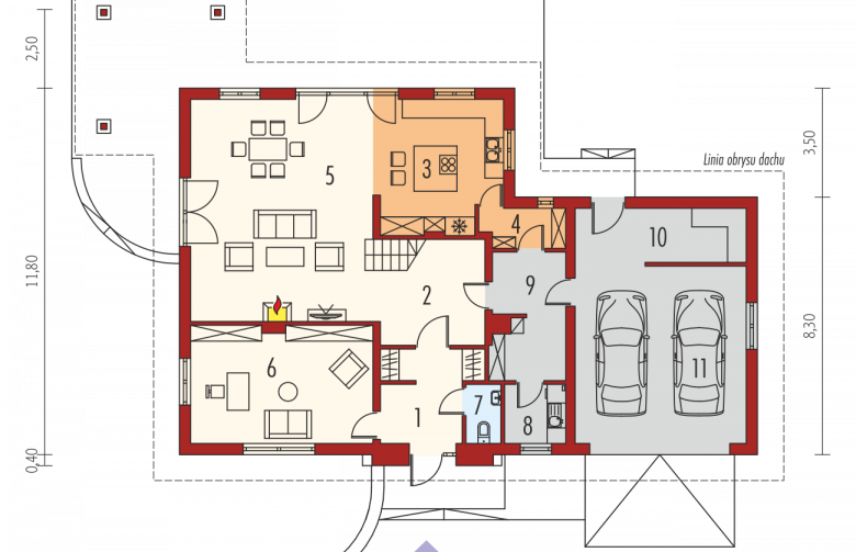 Projekt domu wielorodzinnego Petra II G2 - parter