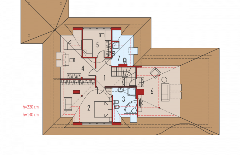 Projekt domu wielorodzinnego Petra II G2 - poddasze