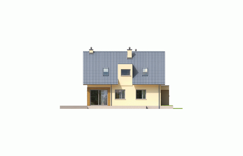 Projekt domu wielorodzinnego Tiago G1 (wersja A) - elewacja 2
