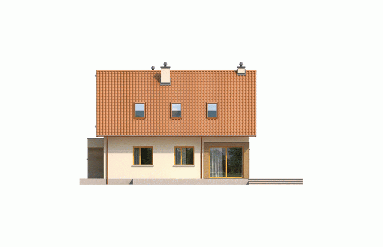 Projekt domu wielorodzinnego Tiago G1 (wersja B) - elewacja 2