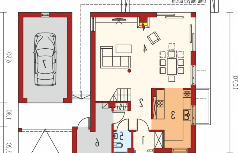 Projekt domu wielorodzinnego Tiago G1 (wersja B) - parter