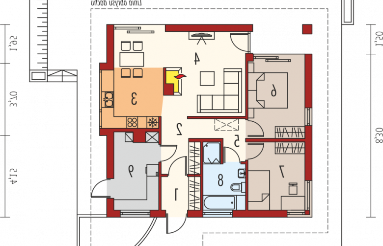 Projekt domu dwurodzinnego Tori III ECONOMIC (wersja B) - parter