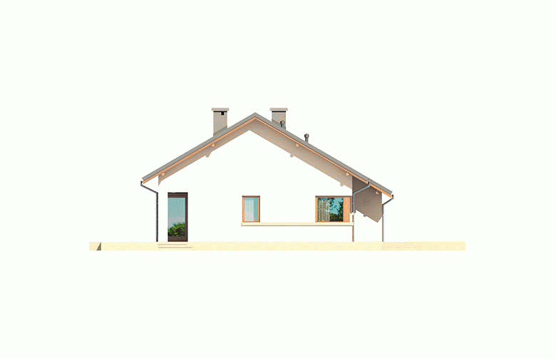 Projekt domu dwurodzinnego Tori III G1 ECONOMIC (wersja A) - elewacja 2