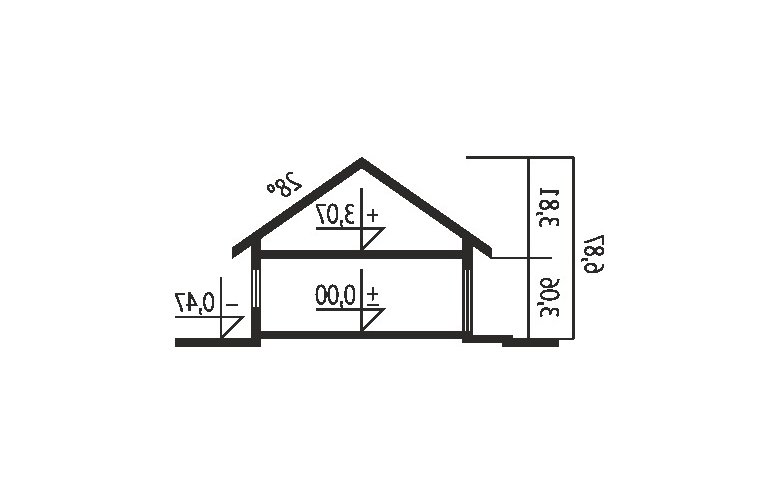 Projekt domu dwurodzinnego Alan IV G2 MULTI-COMFORT - przekrój 1