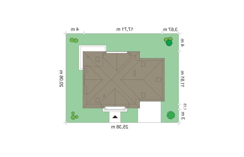 Projekt domu wielorodzinnego Romeo (425) - Usytuowanie - wersja lustrzana