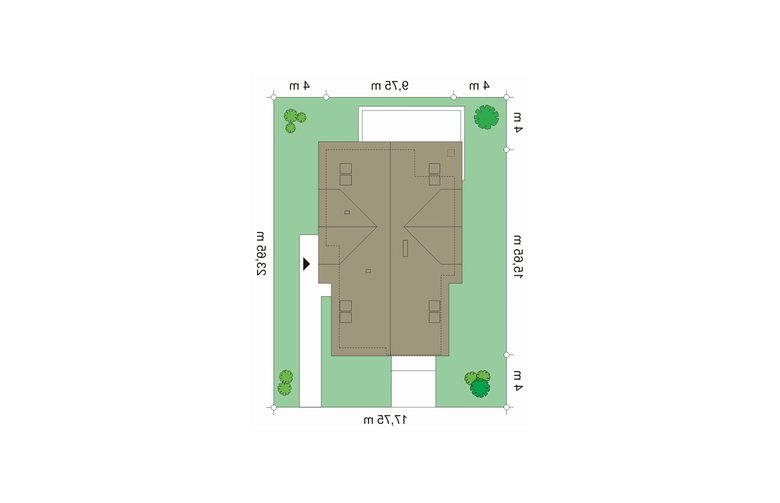 Projekt domu wielorodzinnego Rozsądny (418) - Usytuowanie - wersja lustrzana